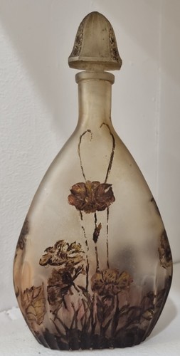 Art nouveau glass paste bottle - glass,